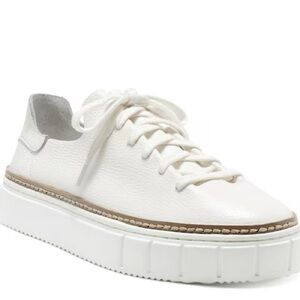 Vince Camuto Raiza White Leather Flatform Sneakers